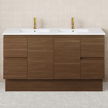 Dolce 1500mm Walnut Freestanding Double Vanity